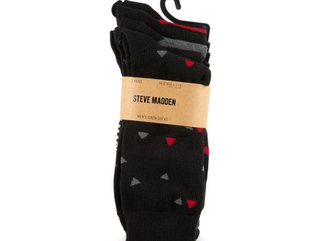 5 PK LANDRY MEN S STRIPE CREW SOCKS RED MULTI Hot on Sale