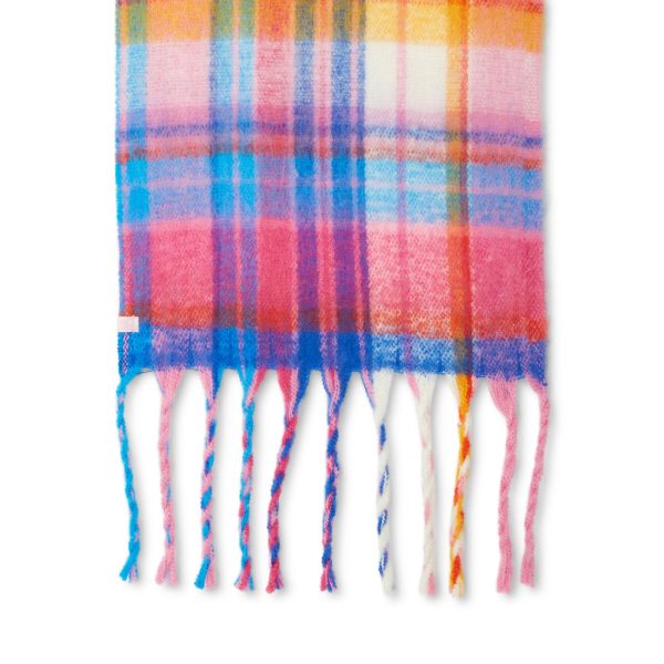 PLAID SCARF PINK MULTI For Sale