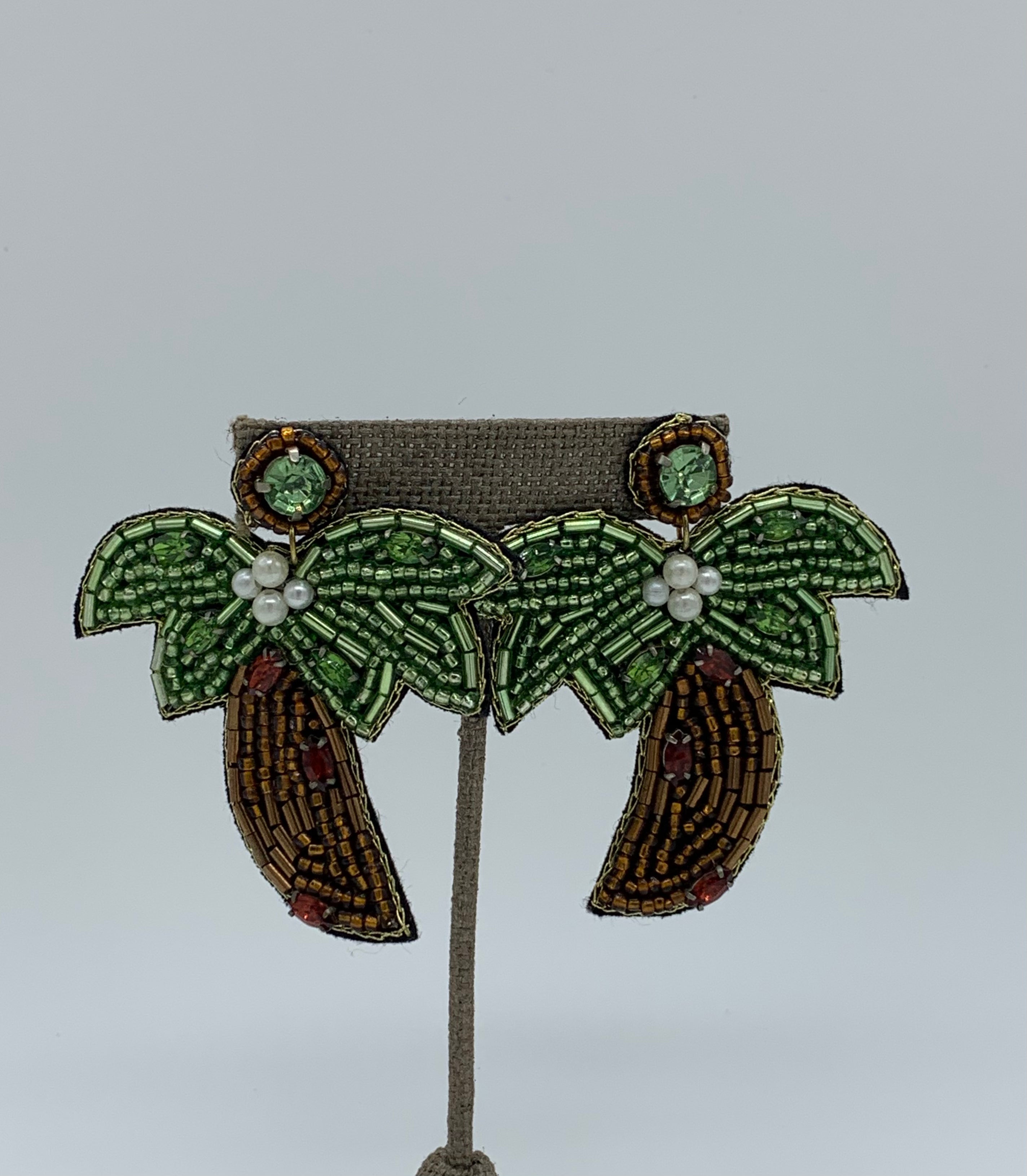 Beaded green and brown palm trees Cheap