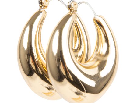 CHUBBY HOOP EARRINGS GOLD For Sale