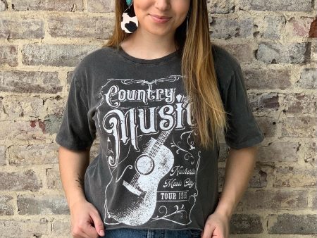 Country Music Tour Mineral Washed Cropped Tee Sale