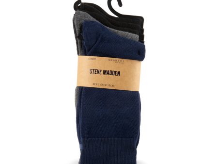 5 PK SM MEN S CREW SOCKS BLUE MULTI For Cheap