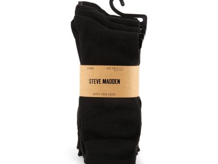 5 PK SM MEN S CREW SOCKS BLACK Sale