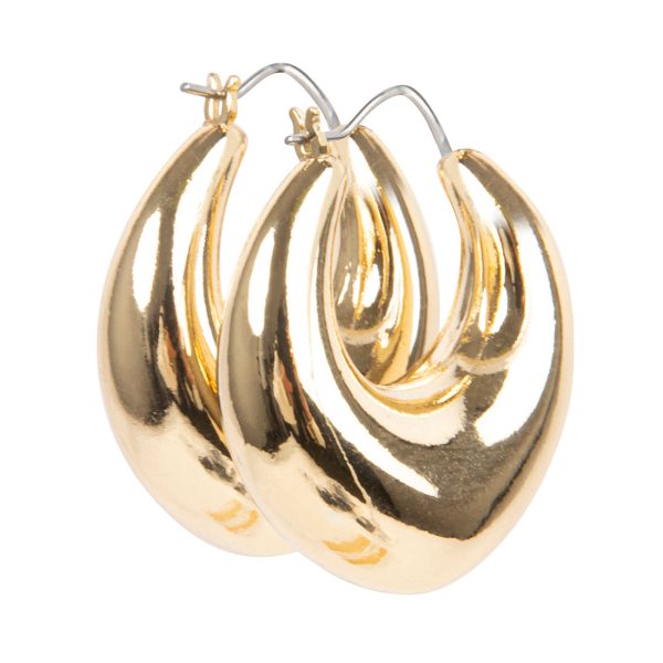 CHUBBY HOOP EARRINGS GOLD For Sale