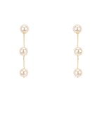 3 pearl drop chain earrings Supply