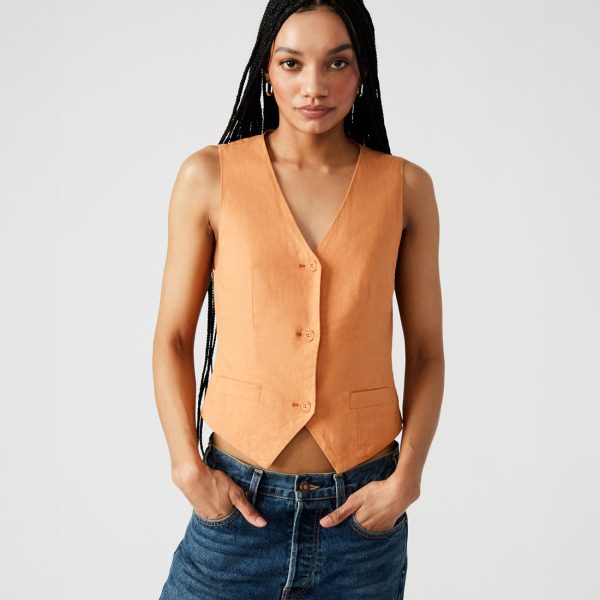 SELENE VEST TAN For Discount