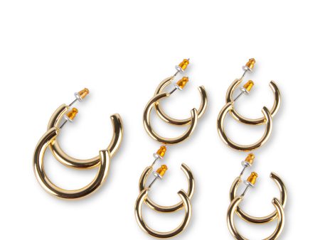 5 PIECE HOOP SET GOLD Online Sale